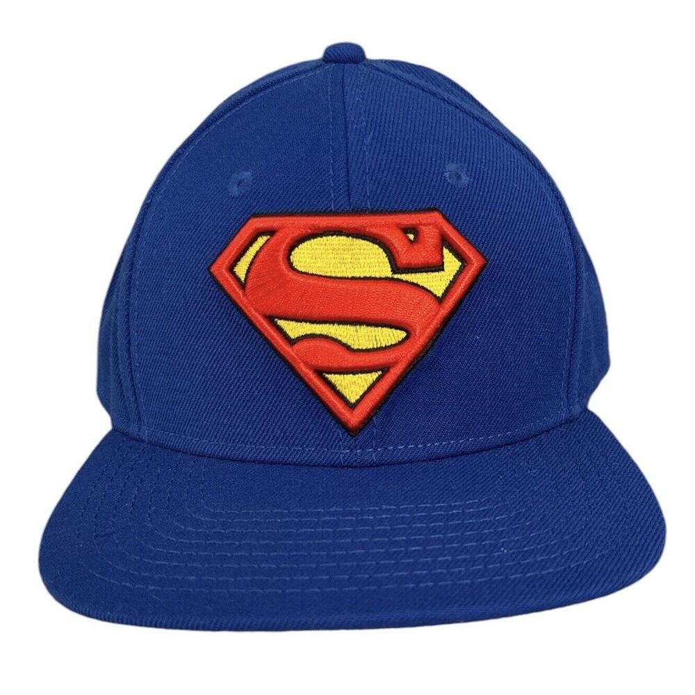 Superman Hat Cap Unisex Adult Blue Snapback 3D Embroidered Wool Blend